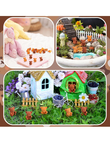 Miniaturas de Oso de Resina Yousoontic - 100 Pcs para DIY