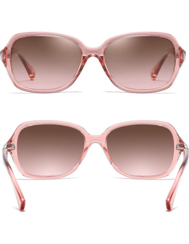 Gafas de Sol Polarizadas AOMASTE UV400 Retro Cuadradas Rosa