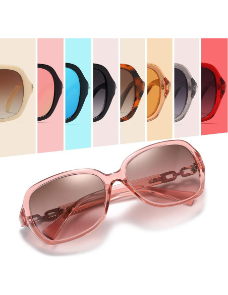 Gafas de Sol Polarizadas AOMASTE UV400 Retro Cuadradas Rosa Gafas de Sol Polarizadas AOMASTE UV400 Retro Cuadradas Rosa