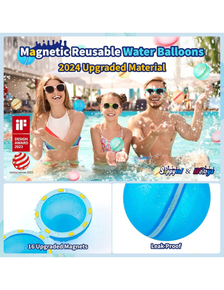 10 Piezas Globos de Agua Reutilizables Soppycid para Niños 10 Piezas Globos de Agua Reutilizables Soppycid para Niños