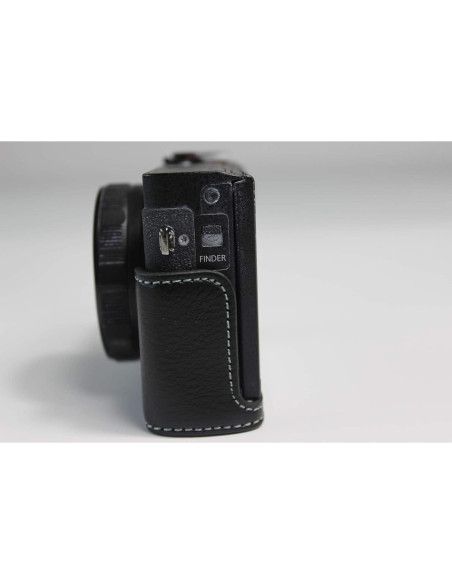 Funda de Cuero Real BolinUS para Canon G5 X Mark II - Negro Funda de Cuero Real BolinUS para Canon G5 X Mark II - Negro