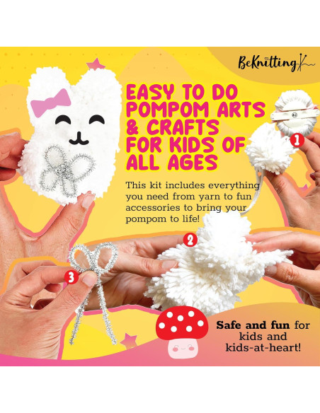 Kit de Manualidades BeKnitting para Hacer Pompones - 31 Piezas Kit de Manualidades BeKnitting para Hacer Pompones - 31 Piezas