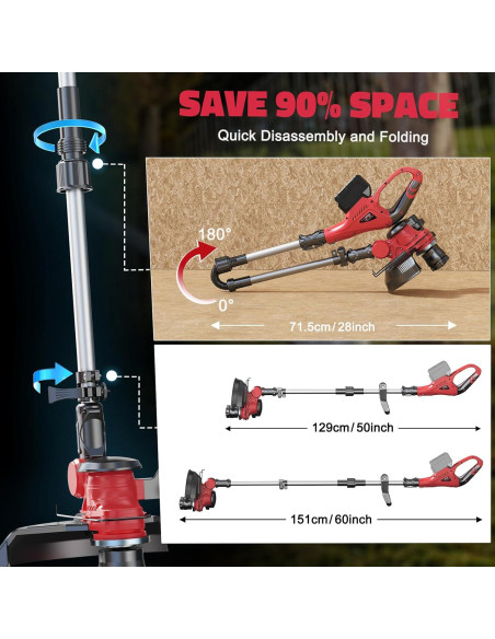 Recortadora Inalámbrica MtiolHig 3 en 1 28 cm 4800 RPM Recortadora Inalámbrica MtiolHig 3 en 1 28 cm 4800 RPM