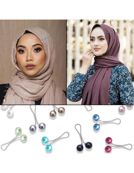 Pines de Hijab para Mujeres - 24 Clips de Bufanda en Forma de U Pines de Hijab para Mujeres - 24 Clips de Bufanda en Forma de U