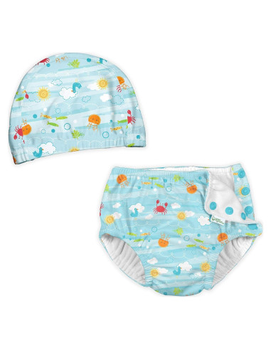 Conjunto Pañal Reutilizable y Gorra de Baño Green Sprouts 12 Meses