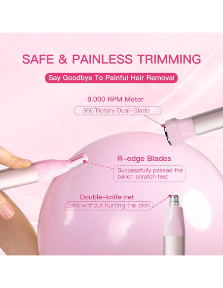 Recortador de Vello Facial HEBECA 3 en 1 Rosa Recargable Recortador de Vello Facial HEBECA 3 en 1 Rosa Recargable