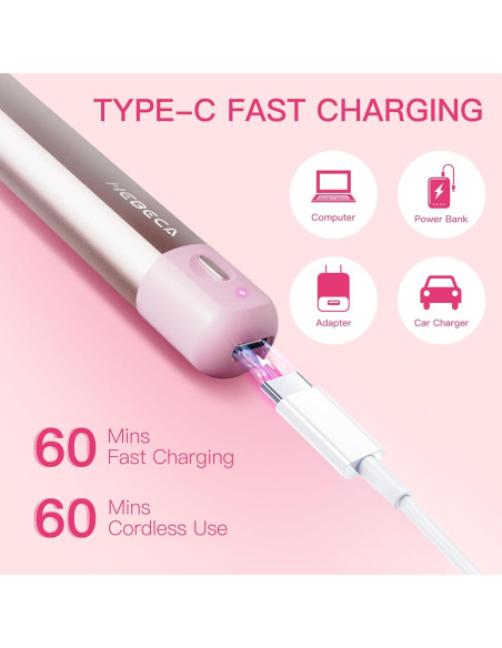 Recortador de Vello Facial HEBECA 3 en 1 Rosa Recargable Recortador de Vello Facial HEBECA 3 en 1 Rosa Recargable