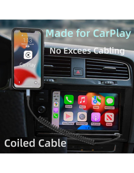 Cable Enrollado MFi 3FT Sailift para iPhone y CarPlay Cable Enrollado MFi 3FT Sailift para iPhone y CarPlay