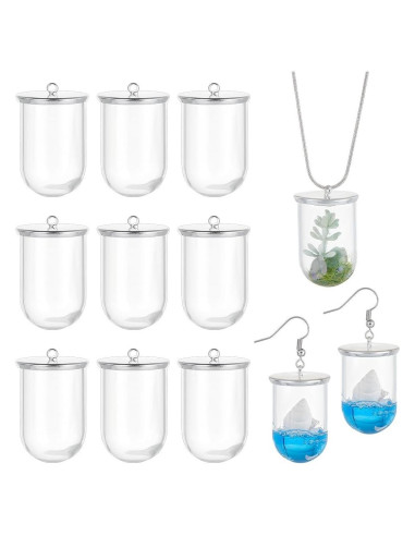 Colgantes de Vidrio Transparente BENECREAT 12 Pcs 35x22 mm