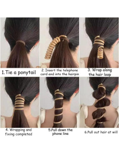 6 Ataduras de Cabello Espirales RUIYDZ Sin Daño - 6 Colores 2