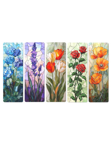 Marcadores de Flores de Vidrio Templado TwoDays - 5 Piezas PVC