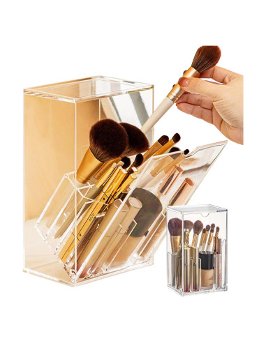 Organizador de Brochas de Maquillaje KoovDem 21x12.5 cm A Prueba de Polvo