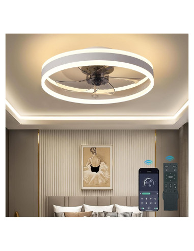 Ventilador de Techo Blanco SUNCOJIA con Luces y Control Remoto 50.8cm