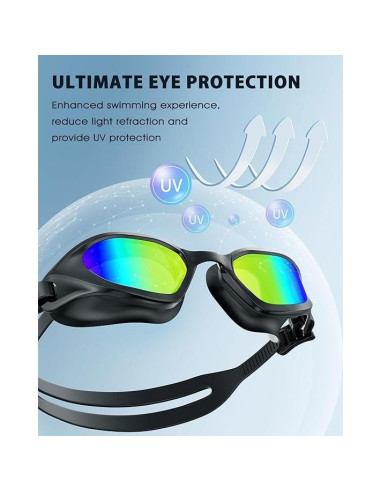 Gafas de natación antiempañante UV Silicona Unisex 2 pares