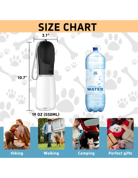 Botella de Agua Portátil para Perros Maiiu 550ml - Antifugas Botella de Agua Portátil para Perros Maiiu 550ml - Antifugas