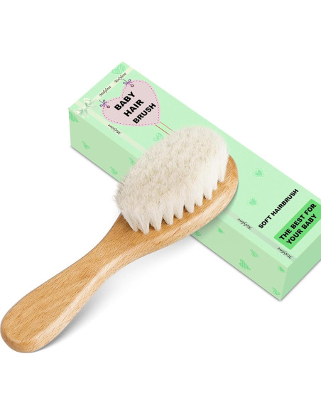 Cepillo para Bebés Molylove de Madera y Cerda de Cabra Hipoalergénico Cepillo para Bebés Molylove de Madera y Cerda de Cabra Hipoalergénico
