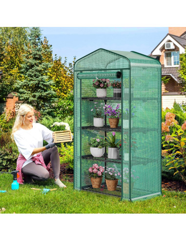 Invernadero Mini YITAHOME 4 Niveles Portátil Verde 157.5x68.6cm
