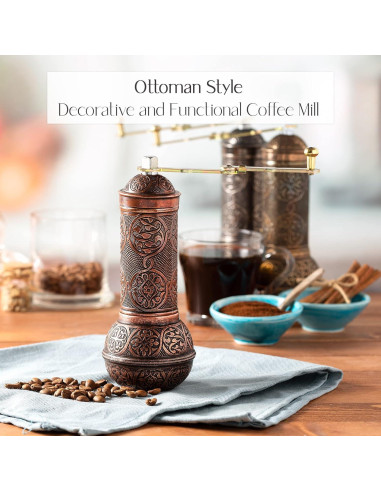 Molino de Café Manual Crystalia Cobre Antiguo Ajustable