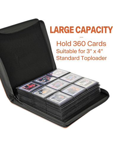 Carpeta TopLoader SIBONIC 9 Bolsillos Naranja 360 Cartas
