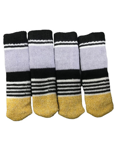Cubiertas para Patas de Sillas Sock It to YA! 4 Piezas Oro Gris