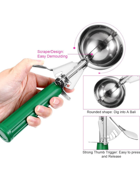 Juego de 6 cucharas para helado y galletas MBAIYO - Acero inoxidable Juego de 6 cucharas para helado y galletas MBAIYO - Acero inoxidable