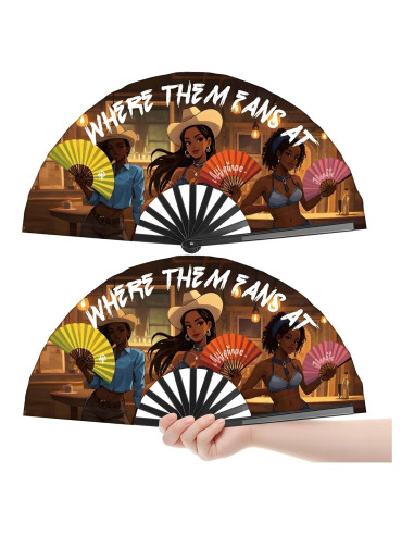 Ventiladores de Mano Plegables Colorato 66cm para Festivales