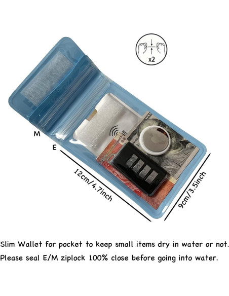 Cartera Impermeable EMSEEK Azul IPX8 para Llaves y Dinero Cartera Impermeable EMSEEK Azul IPX8 para Llaves y Dinero