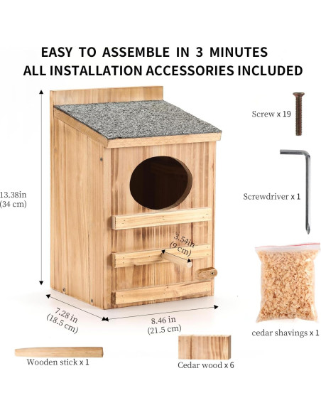 Casa de Búho Gritón HHWODB de Madera Premium 28x13x15 cm Casa de Búho Gritón HHWODB de Madera Premium 28x13x15 cm