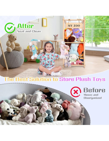 Organizador de Madera para Animales de Peluche GLDZI Pequeño
