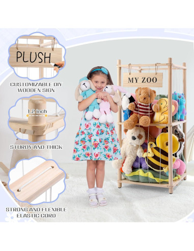 Organizador de Madera para Animales de Peluche GLDZI Pequeño