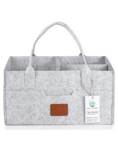 Cesta para Pañales de Bebé Tuyeabc Gris Plegable 38x23x18 cm
