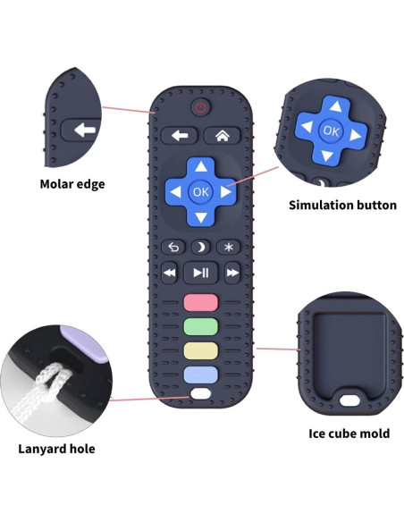 Juguete de Dentición Control Remoto Silicona Bebés 3-24 Meses Juguete de Dentición Control Remoto Silicona Bebés 3-24 Meses