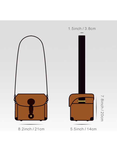 Bolsa de Cámara DSLR Topixdeals Vintage Impermeable Marrón Bolsa de Cámara DSLR Topixdeals Vintage Impermeable Marrón