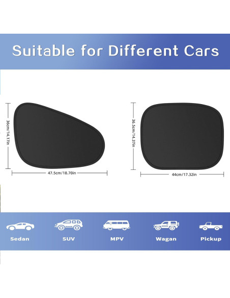 Sombrillas para Ventanas de Auto Edotim 47.5x36 cm Bloqueo UV Sombrillas para Ventanas de Auto Edotim 47.5x36 cm Bloqueo UV