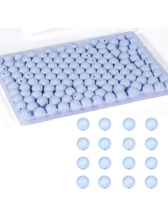 140 Perlas de Silicona 15mm Anjpuy Azul Pastel para DIY 2
