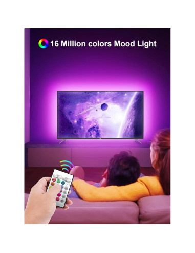 Tira de Luz LED GIPOYENT 2.99m para TV 32-50" RGB Bluetooth