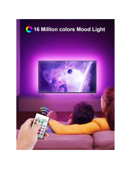 Tira de Luz LED GIPOYENT 2.99m para TV 32-50" RGB Bluetooth Tira de Luz LED GIPOYENT 2.99m para TV 32-50" RGB Bluetooth