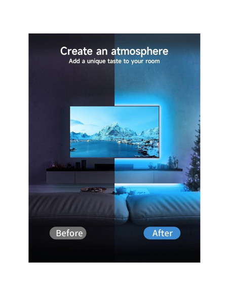 Tira de Luz LED GIPOYENT 2.99m para TV 32-50" RGB Bluetooth Tira de Luz LED GIPOYENT 2.99m para TV 32-50" RGB Bluetooth