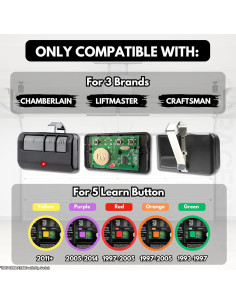Control Remoto Garage Stop 893LM Liftmaster Chamberlain 3 Botones 2