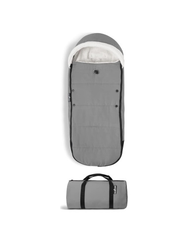 Saco de pies Babyzen YOYO Gris con Forro de Sherpa y Capucha