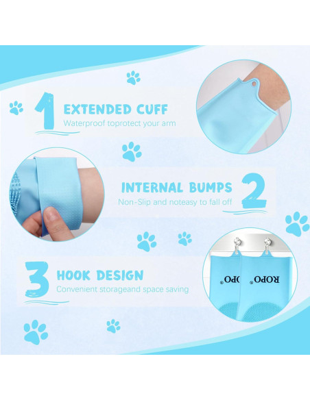 Guantes de Silicona ROPO para Cuidado de Mascotas - Azul Guantes de Silicona ROPO para Cuidado de Mascotas - Azul