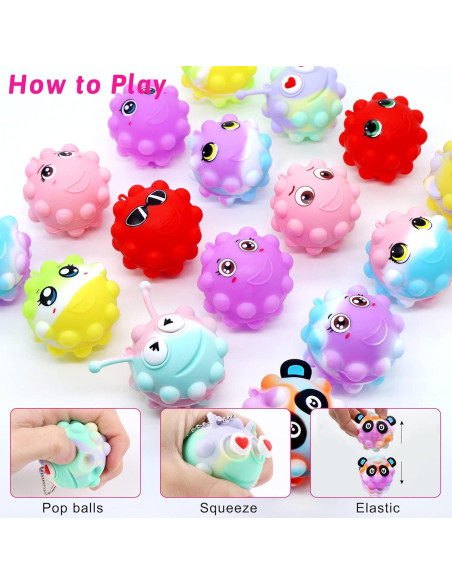 Paquete de 30 Bolas Pop Antiestrés de Animales KissFree Paquete de 30 Bolas Pop Antiestrés de Animales KissFree