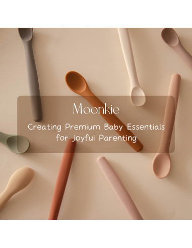 Juego de Cucharas de Silicona Moonkie para Bebés 4 Piezas