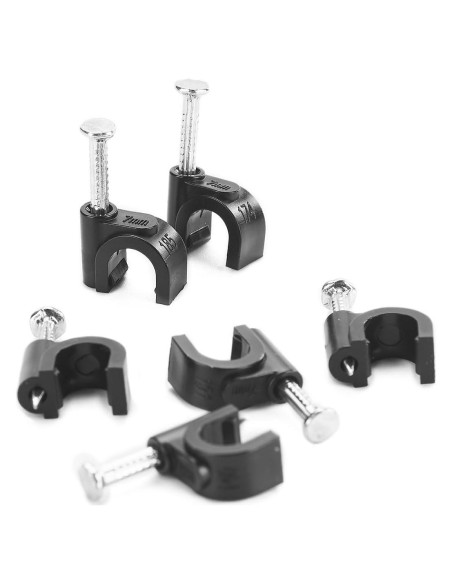 Clips de Cable Ethernet Cat6 HS 7mm Negros - Paquete 200 Unidades