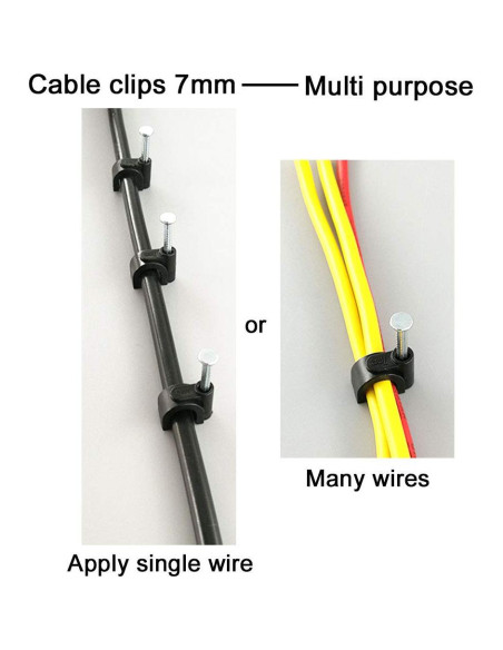 Clips de Cable Ethernet Cat6 HS 7mm Negros - Paquete 200 Unidades
