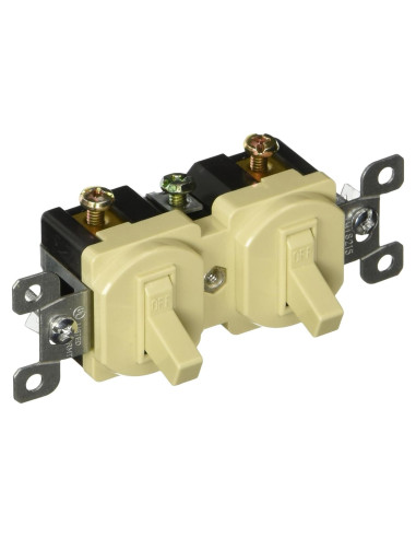 Interruptor Doble Palanca Morris 82090 15A 120V Marfil