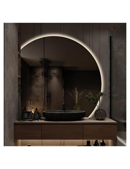Espejo LED Niccy Media Luna 71.12 cm Anti-Niebla y A Prueba de Roturas Espejo LED Niccy Media Luna 71.12 cm Anti-Niebla y A Prueba de Roturas
