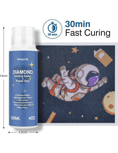 Sellador de Pintura de Diamante VansyLife 120ML Efecto Brillante