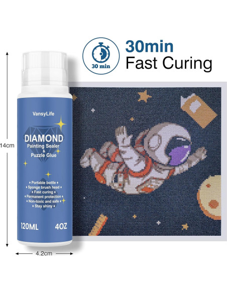 Sellador de Pintura de Diamante VansyLife 120ML Efecto Brillante Sellador de Pintura de Diamante VansyLife 120ML Efecto Brillante