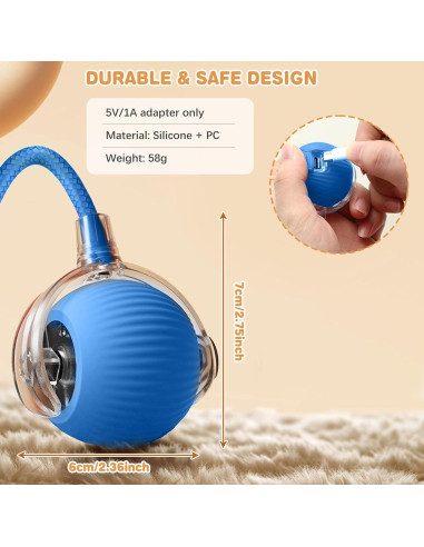 Juguete Interactivo para Gatos NONENDU Azul 360 Recargable